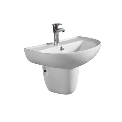 China New Design Modern Single Bowl Ceramic Two Piece Bathroom Wall Hung Basin for sale