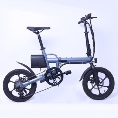 China DEHE aluminum alloy electric bicycle foldable ebike with torque sensor battery bike mini 16 inches folding mountain cross-country electric bik for sale