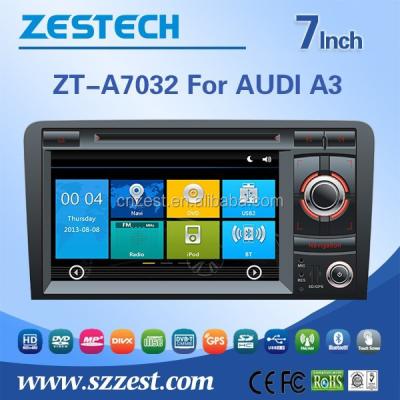 China V-10disc CDC Memory ZESTECH factory OEM 7 inch HD car radio for AUDI A3 with car gps +car navigation system multimedia system for sale