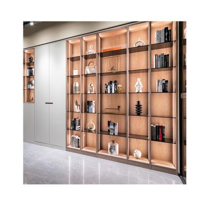 China Modern Solid Wood Free Standing Lattice Storage Cabinet Bookcase Storage Cabinet Combination Rack Bookcase for sale