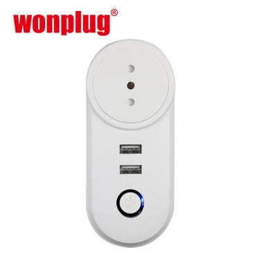 China AU CH EU USA UK wireless voice control tuya socket Italy Italy residential/general purpose computer socket 2usb WiFi Smart It Spina Intelligente WiFi Socket for sale