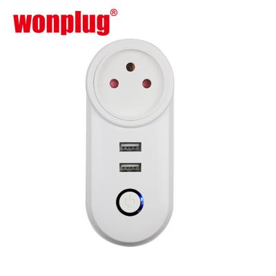 China Remote Control Switzerland EU USA Australia UK BR Israel Standard 2USB Socket Outlet Residential/Multi-Purpose WiFi APP Socket WiFi Alexa Google Home IFTTT for sale