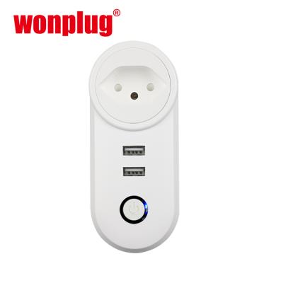 China Switzerland CH Smart BR IT EU Plug Home Power Use WIFI Plug AU Residential / Multipurpose Plug USA UK UK IN IL Plug Outlet wifi plug socket with 2USB for sale