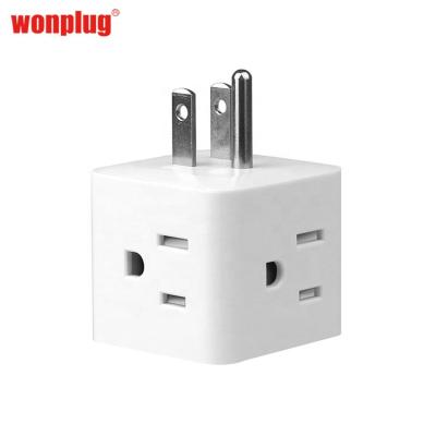 China Residential/Multi-Purpose Office Metal Cube Grounding Portable Socket Metal Outlets 4 Surge Protector Cube Outlet Power Strips With 3 Pin Plug for sale