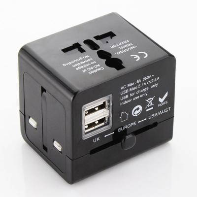 China World Travel Adapter Residential / Multipurpose Universal Wall Charger With Dual USB Port 2.4A Charger for sale