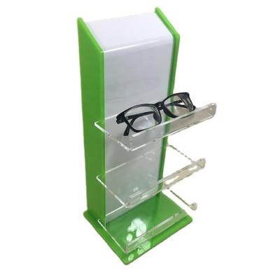 China Modern Wholesale Multi Layer 3 Layer Rack Green Acrylic Glass Eyeglasses Display Rack for sale