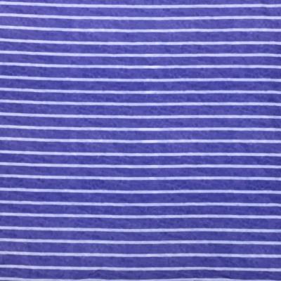 China Organic Custom Print Service Blue Stripe Texture 100% Polyester Satin Chiffon Fabric For Garments for sale