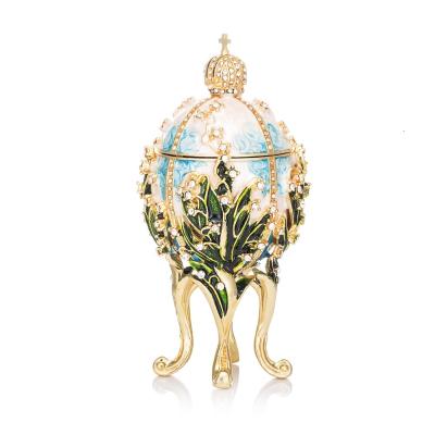 China Hand Painted Variety of Styles Faberge Egg Europe QiFu Faberge Egg Metal Hardware In Stock for sale