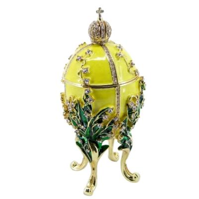 China Europe Wedding Favor Souvenir Metal Craft Easter Egg Crystal Jewelry Box QF1979-2 for sale