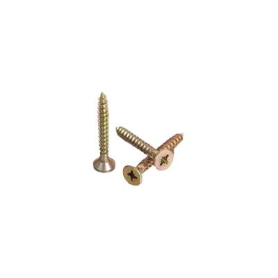 China Pozi double countersunk head Chipboard Screws Supplier Yellow Zinc Plated Pozi Double Countersunk Head Chipboard Screws for sale