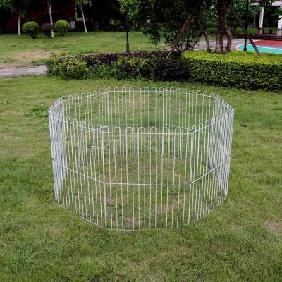 China Breathable Dog Fence 8pcs  Wholesale Metal Pet Dog Crate Durable Outdoor Large Folding Pet Dog Cage for sale