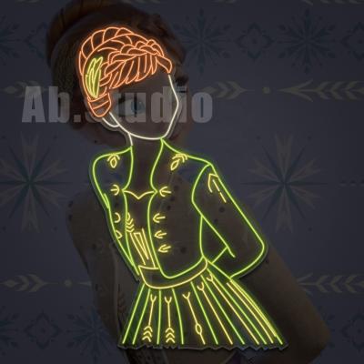 China Alsa Anna Frozen Custom LED Movie Poster Frame Design Neon Lamp Lights Desktop Sign for sale