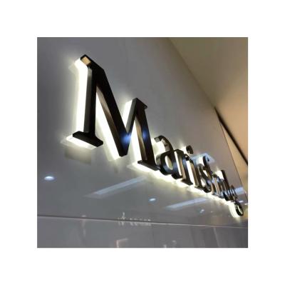 China Other Display Advertising Customized Lighting Black White Backlit Front Metal LED Letter Sign for sale