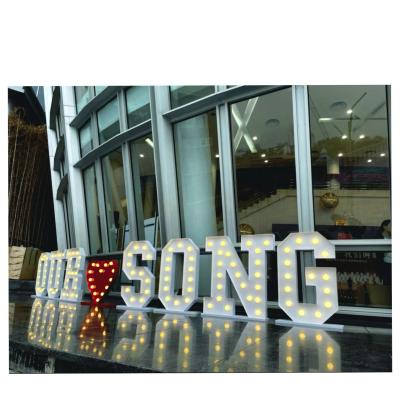 China Other Large Outdoor Building Advertising Marquee Bulb Sign Led Lighting Custom Letter Pattern Sign for sale