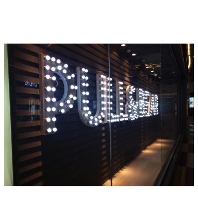 China Other Mall Outdoor Center Party Marquee Large Bulb Sign Led Lighting Custom Letter Pattern Sign for sale