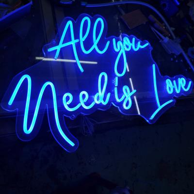 China Residential ROAD Hotel Garden LANDSCAPE Theme Park Sports Stadiums All You Need Are Love Neon Lights Flex Packaging Neon Lamp Acrylic Frame Customs Lead Neon Sign for sale