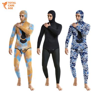 China YIHENG Antibacterial Camouflage Two Piece Professional Camouflage Wetsuit Spearfishing Surfing Diving Wetsuits for sale