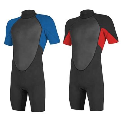 China Antibacterial Seam Neoprene Fabric Waterproof Short Sleeve Back Zipper Surfing 4mm GBS Wetsuit for sale