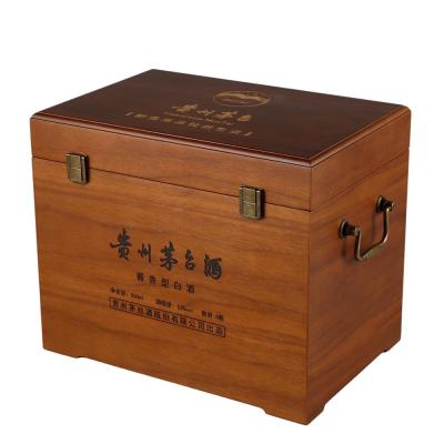 China Factory Wholesale Custom High Quality Packaging Recyclable Large 6/3 Bottle Wooden Wine Box for sale