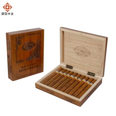 China Custom Hot Selling Luxury Logo Luxury Gift Wooden Cigar Laser Humidor Packaging Box for sale