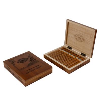 China 100% Solid Wood Handmade High Quality Custom Mahogany Cigar Box For 10 Cigars for sale