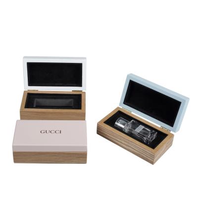 China Handmade high quality luxury simple perfume brand perfume packaging boxes wooden gift box for sale