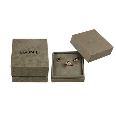 China Recyclable Lid And Base Design Customized Silver Stamping Logo Cardboard Small Jewelry Gift Boxes for sale