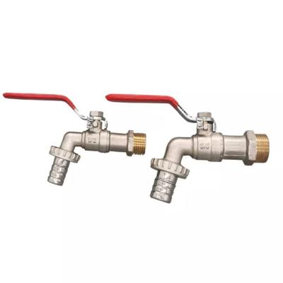 China Water Switch Factory Price Male Thread 1/2 Inch Pipe Nickel Plated Garden Water Taps Brass Bibcock for sale