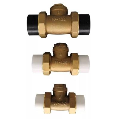 China Whole Water Switch Sale Forged DN15 DN50 PPR Swing Control Brass Horizontal Non Return Valve With Union for sale