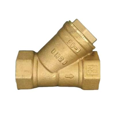 China Wholesale Brass High Standard Y Check Valve Water Filter Lowest Price Yellow Brass Filter for sale