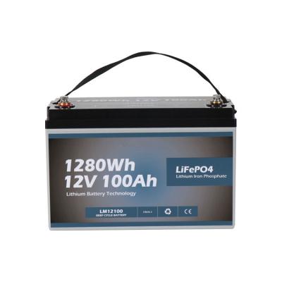 China 12 Volt 4000+ Deep Cycle Energy Storage Lithium Iron Phosphate Battery 12.8V 100AH ​​LiFePO4 Rechargeable Home Battery Pack 100 for sale