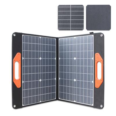 China Durable Mono Monocrystalline Silicon Cell Silicon Solar Power System Foldable Solar Panel Charger ETFE 100W For Portable Power Station for sale