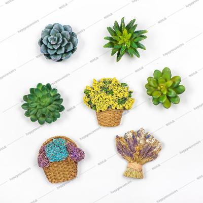 China Shape Spring Green Plant Succulents Fridge Magnets Hot Sale Retail for sale