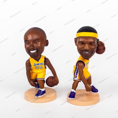 China Europe custom personalize design personal basketball hero Kobe figure nba sports shake heads for sale