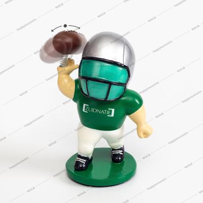 China Custom Flip Head Resin Europe Footballer Mini Figure 3d Soccer Bobbleheads Doll for sale