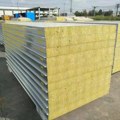 China Steel Structure Building Rock Wool Insulation 120 Mins House Sandwich Panel Fireproof Prefab Building Material for sale