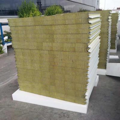 China Hidden Screw Rock Wool Construction Insulation 120 Mins Fireproof Sandwich Panel for sale