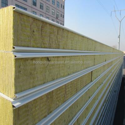 China Wall Manufacturer High Quality Building Fire Proof Rock Wool Material Sandwich Panels With Best Price for sale