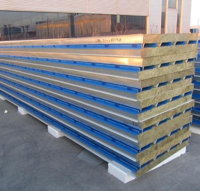 China 950mm / 1150mm Non - Combustible Thermal Insulated Rock Wool Roof Sandwich Panel for sale