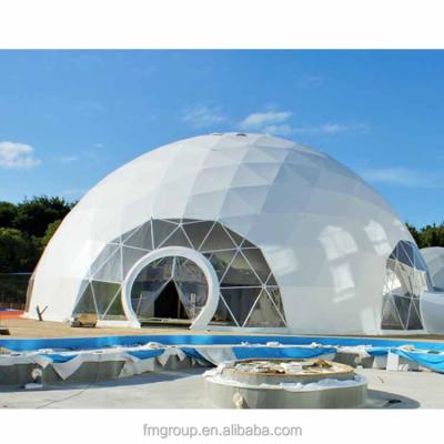 China Hemispherical dome tent event comfort hotel steel tube prefab geodesic dome tent for camping for sale for sale