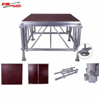 China Aluminum Alloy 6082-T6/6061-T6 Event Stage Adjustable Aluminum Wooden Clear Acrylic Glass Portable Platform for sale