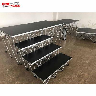 China Adjustable Legs Event Stage Portable Stage With Roof Painted Wooden Stage Box for sale