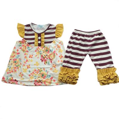 China Wholesale Eco-Friendly Fashion Ruffle Kids Eco-Friendly Clothing Sets for sale