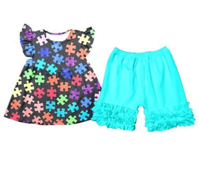 China Other other newest hot selling kids spring boutique clothing babies ruffle rocket sleeve remake outfits for sale