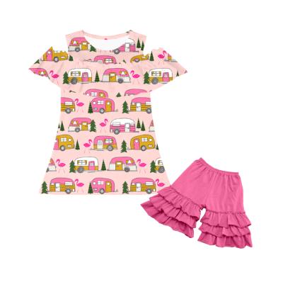 China New Eco-Friendly Summer Flamingo Eco-Friendly Boutique Kids Outfits for sale