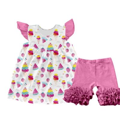 China Wholesale Cute Eco-friendly Fashion Ice Cream Summer Kids Eco-Friendly Outfits for sale