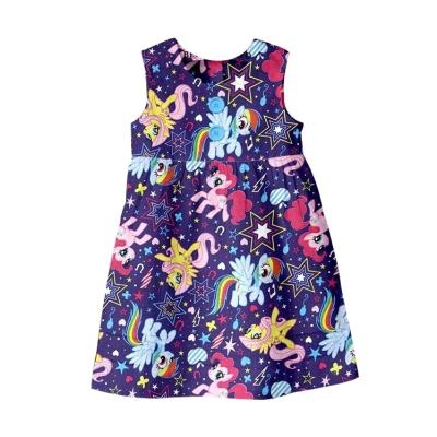 China Healthy Wholesale Cotton Kids Fashion Sleeveless Dress Babies Printed With Exquisite Designs Cotton Perskinety Skirts for sale