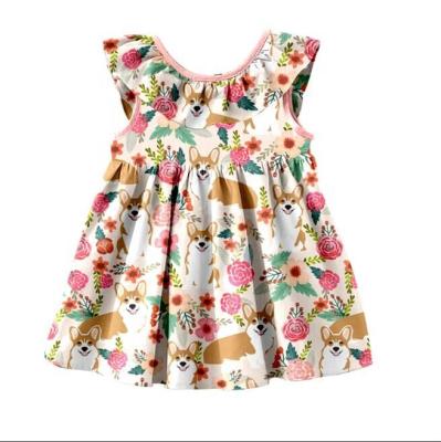 China Custom Printing Healthy Cotton Baby Dog Lovely Pattern Sleeveless One-Piece Dress for sale