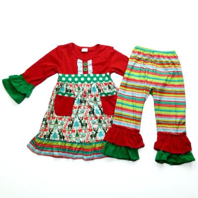 China Eco-friendly Kids Wholesale 100% Cotton Eco-friendly Christmas Outfits for sale