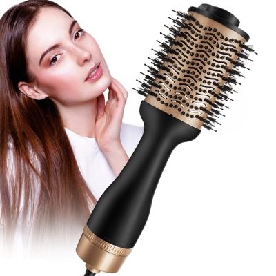 China Ionic Professional Hot Airbrush Hair Straightener Hair Curler Fast Electric Hair Curler Step Volumizer Hair Dryer One for sale